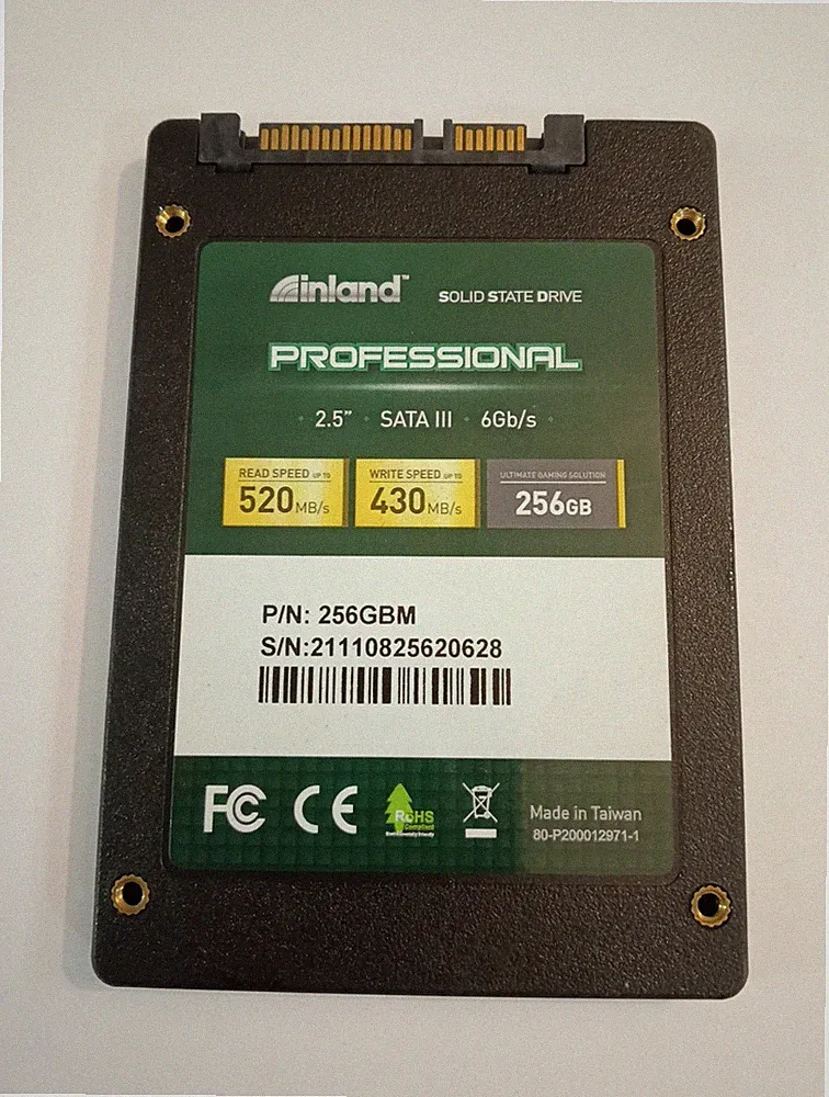 inland Professional 2.5" SATA III 256GB Internal SSD 520MB/s 430MB/s
